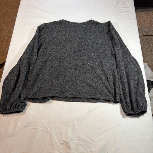 Zara womens gray sweater bejeweled collar detail.  Size L. - Picture 6 of 6